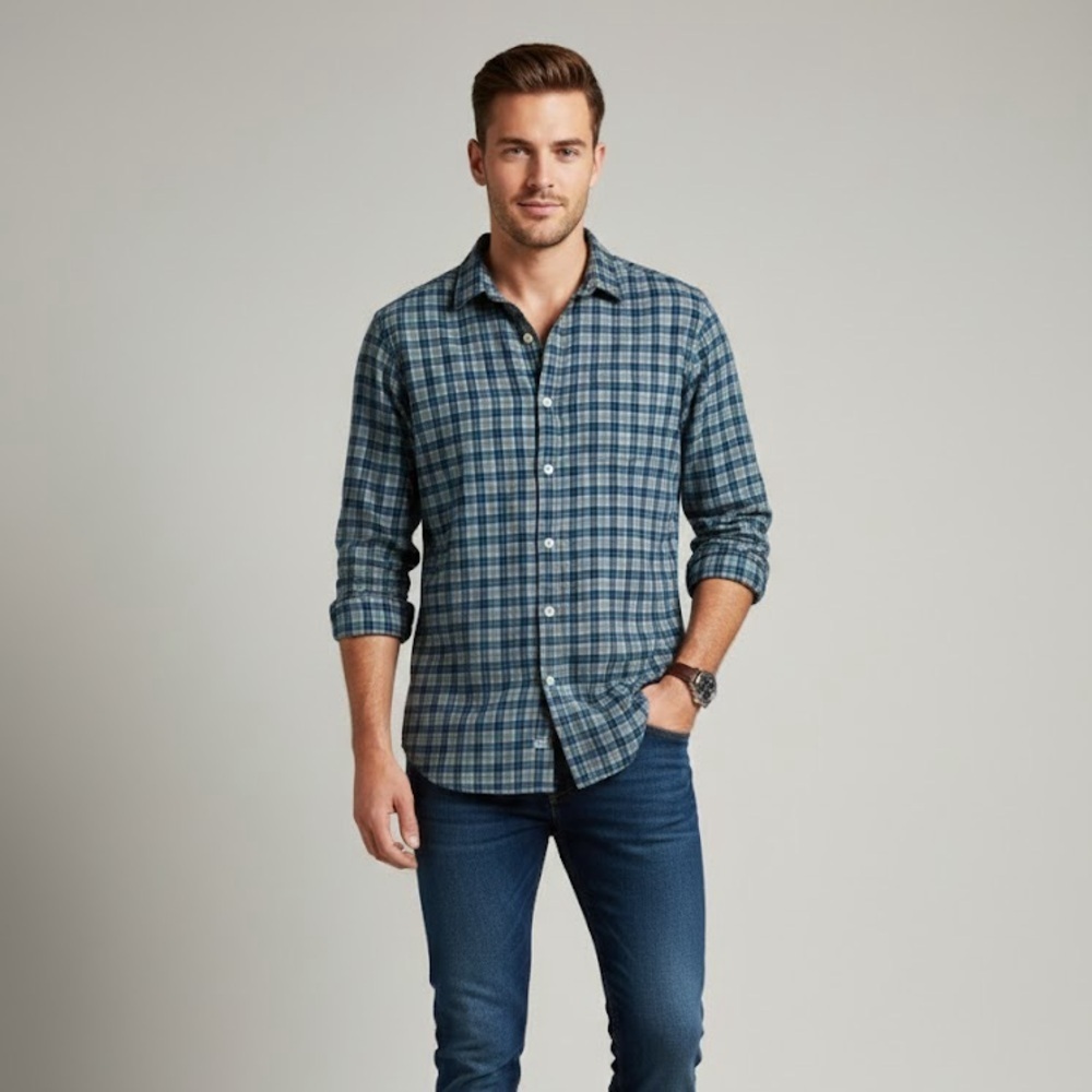 Scotch & Soda Men’s Plaid Button-Down | Size Medium
